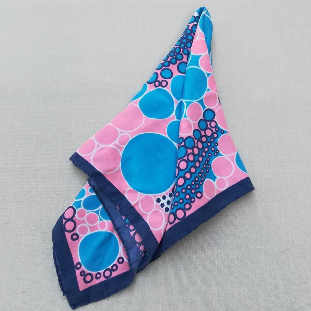 Vintage Pink and Blue Scarf - image 2