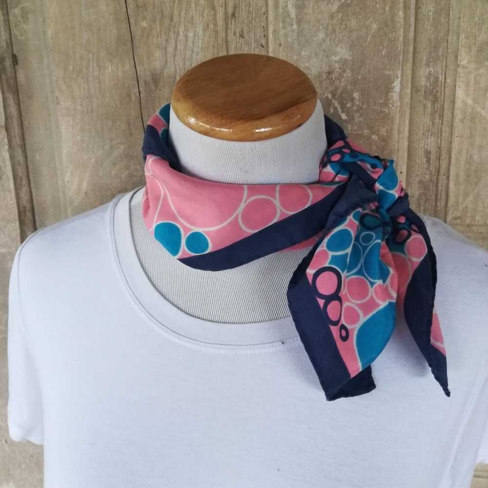 Vintage Pink and Blue Scarf - image 3