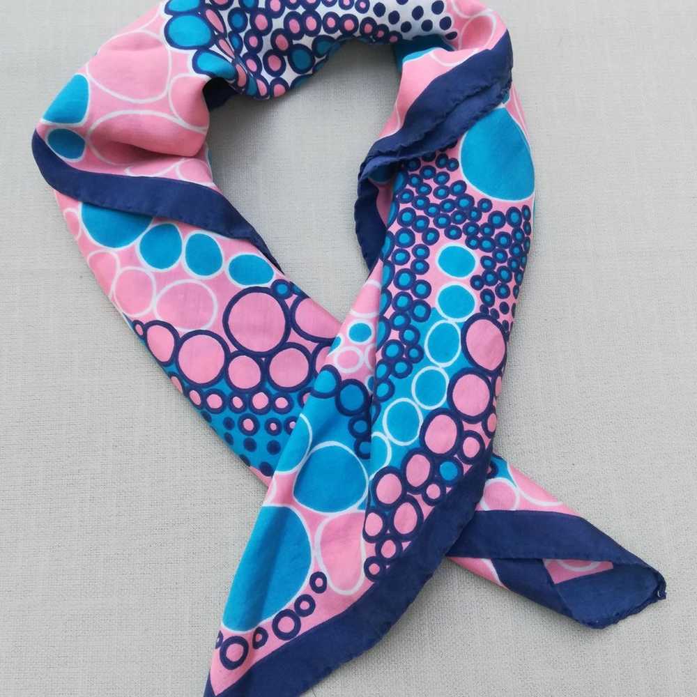 Vintage Pink and Blue Scarf - image 6