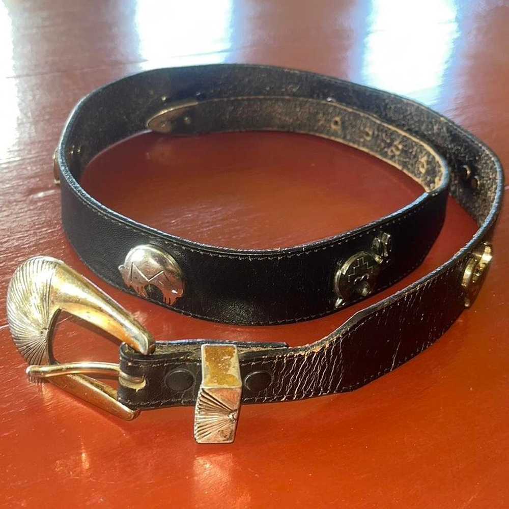 Vintage Silver Creek Leather Belt Southwestern~Le… - image 1