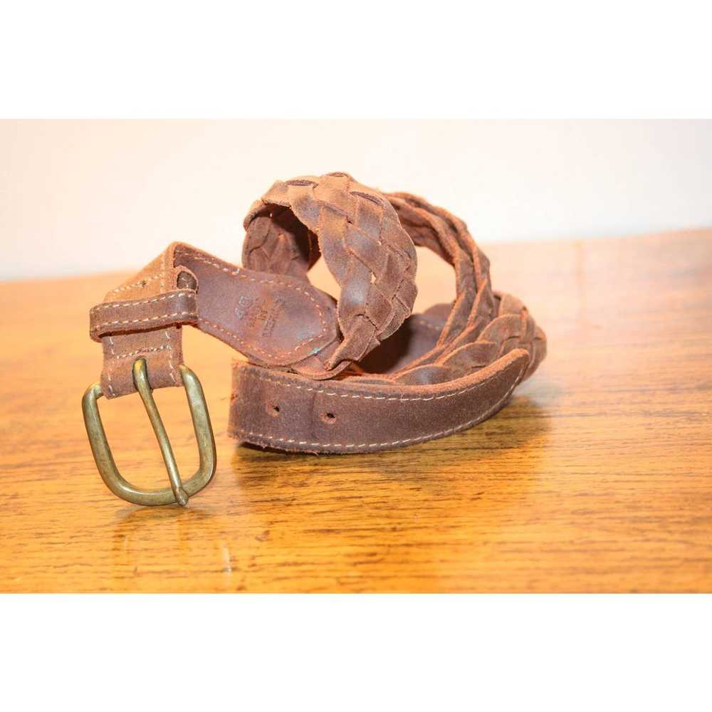 VINTAGE BRAIDED LEATHER Belt,brown leather belt,b… - image 1