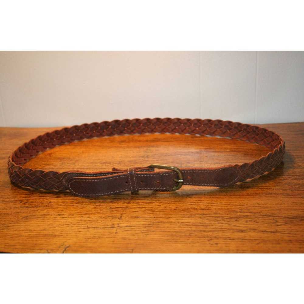 VINTAGE BRAIDED LEATHER Belt,brown leather belt,b… - image 3