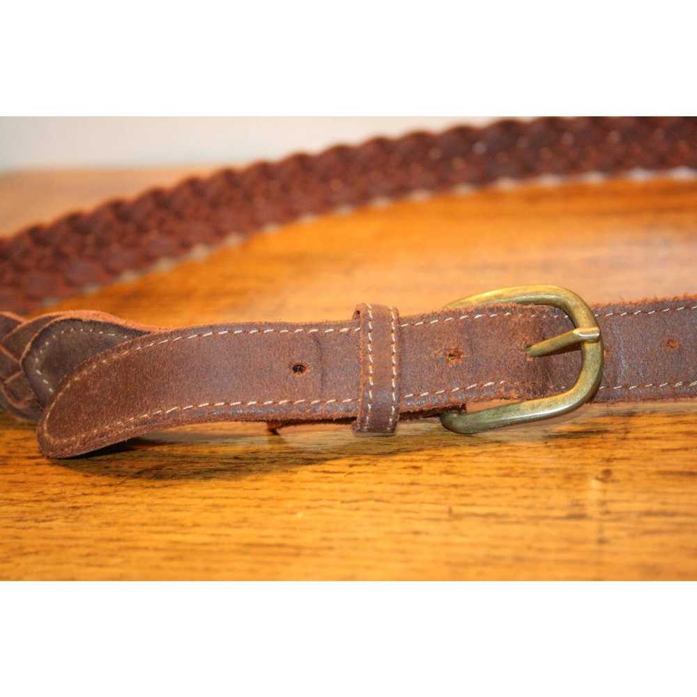 VINTAGE BRAIDED LEATHER Belt,brown leather belt,b… - image 4