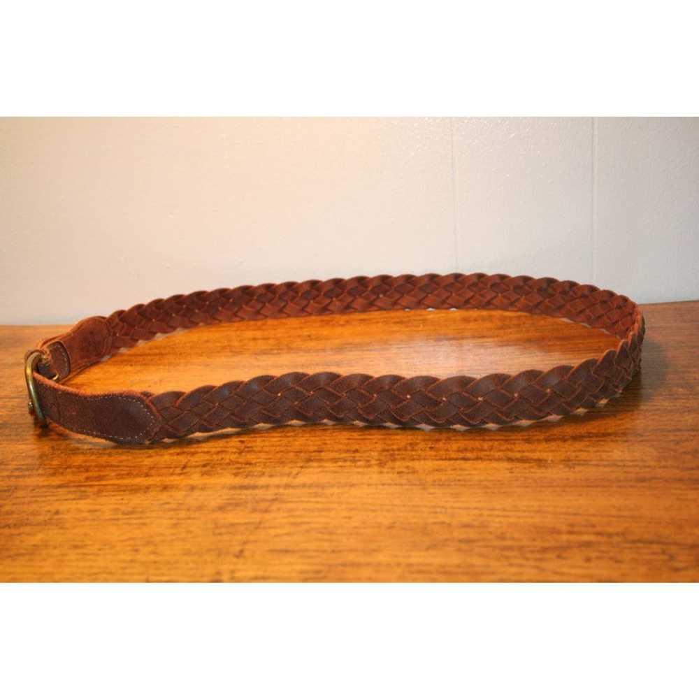 VINTAGE BRAIDED LEATHER Belt,brown leather belt,b… - image 5