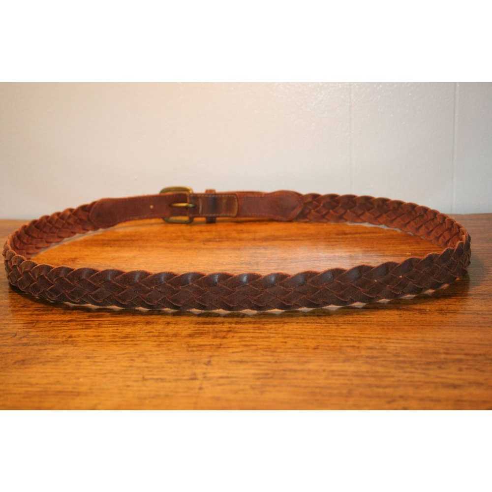 VINTAGE BRAIDED LEATHER Belt,brown leather belt,b… - image 8