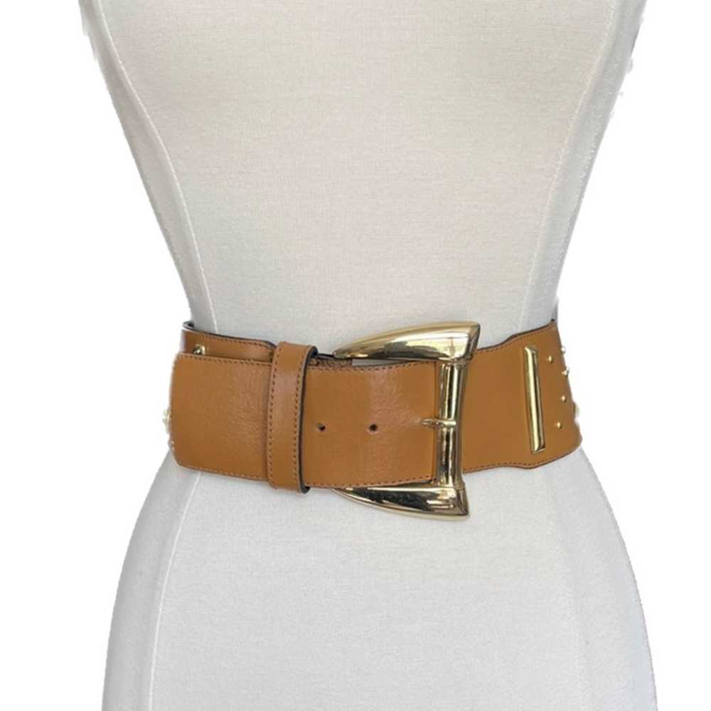 Vintage Leather Belt Tan Gold The Limited Small M… - image 2