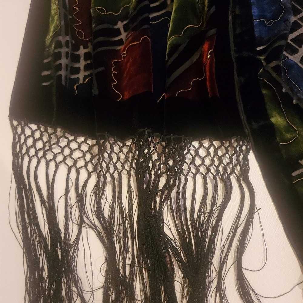 Vintage Velvet and Silk Scarf - image 3