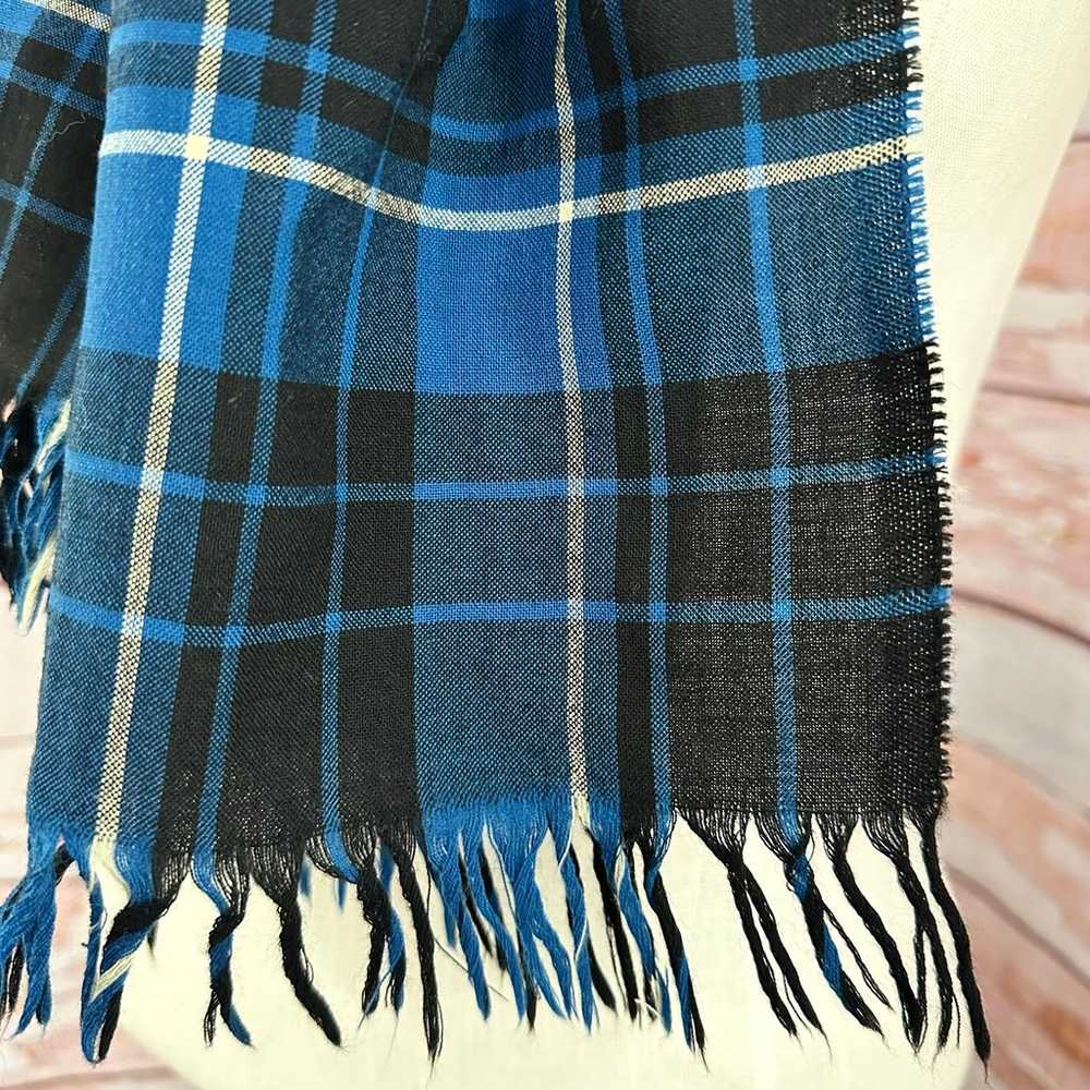 Vintage Plaid fringe Scarf - image 2