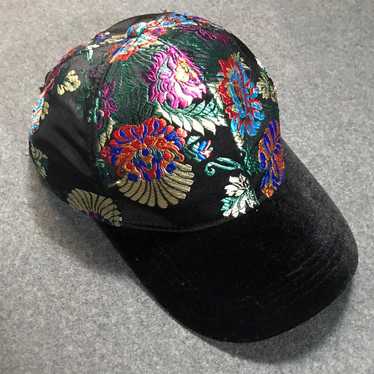 VTG Velvet Floral Embroidered Strapback