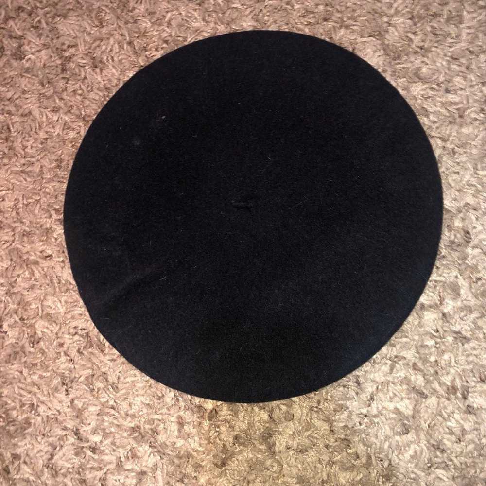 Vintage Black Wool Beret - image 2