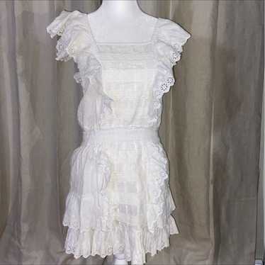 NWOT Loveshackfancy white eyelet cotton ruffle dre