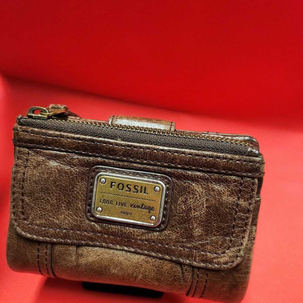 Fossil wallet long live vintage 100% leather - image 2