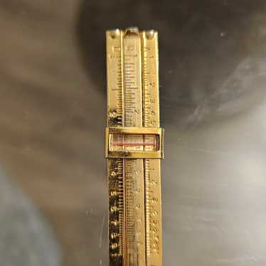 Vintage Slide Rule Tie Clasp-Gold Tone  Used Good