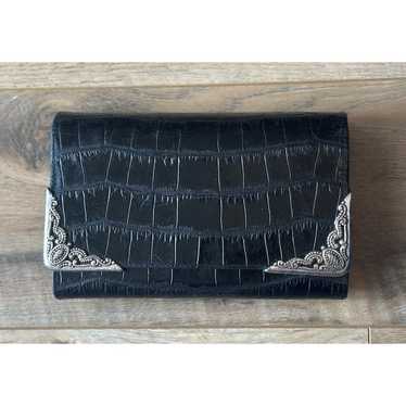 Brighton Black Crocodile embossed Wallet Clutch Vi