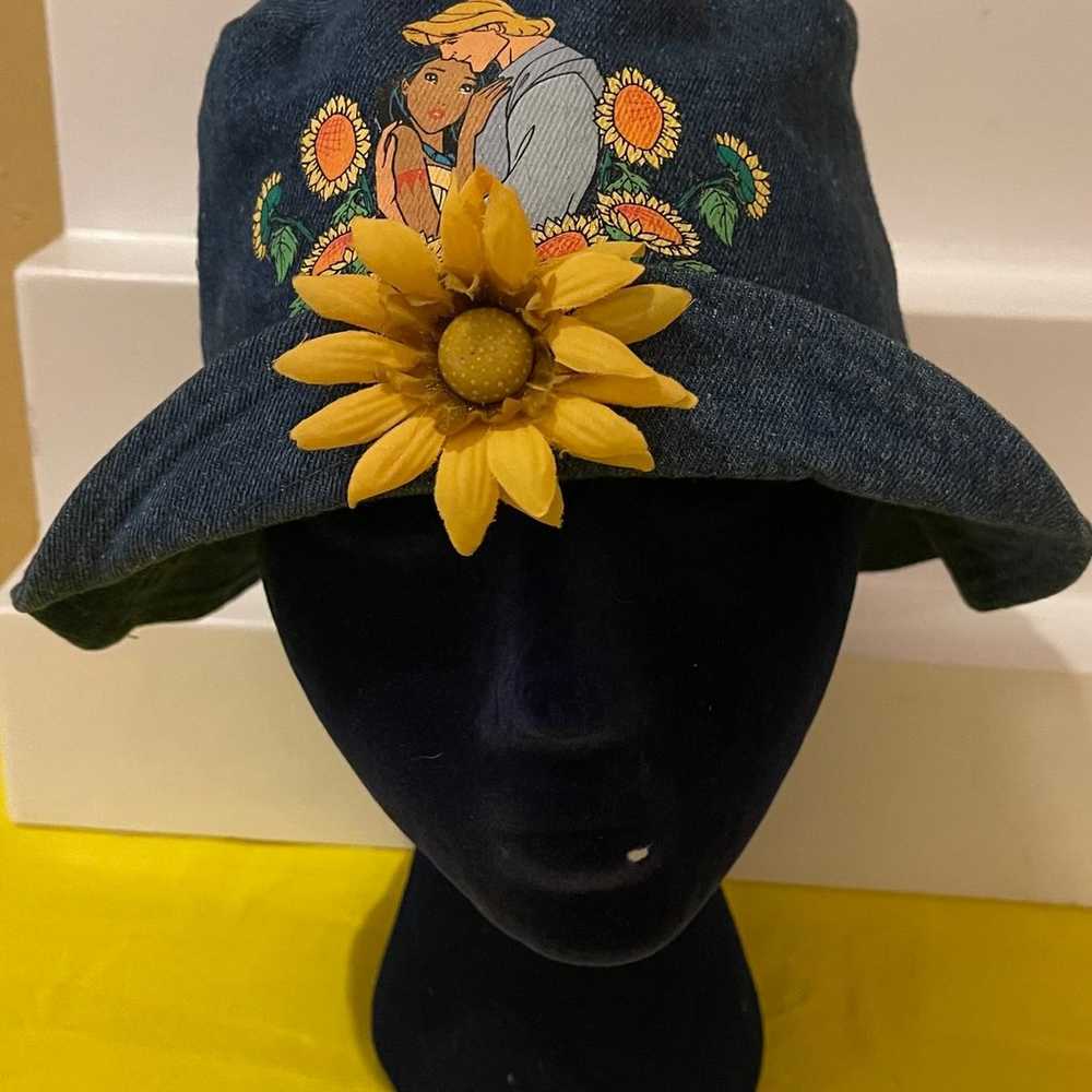 Vintage DISNEY Pocahontas Denim Bucket Hat with S… - image 1