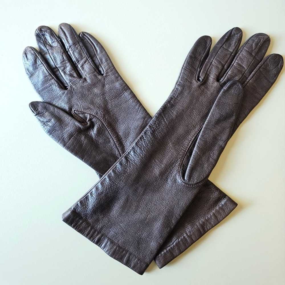 Vintage Brown Driving Gloves - Size 6.5 - image 1