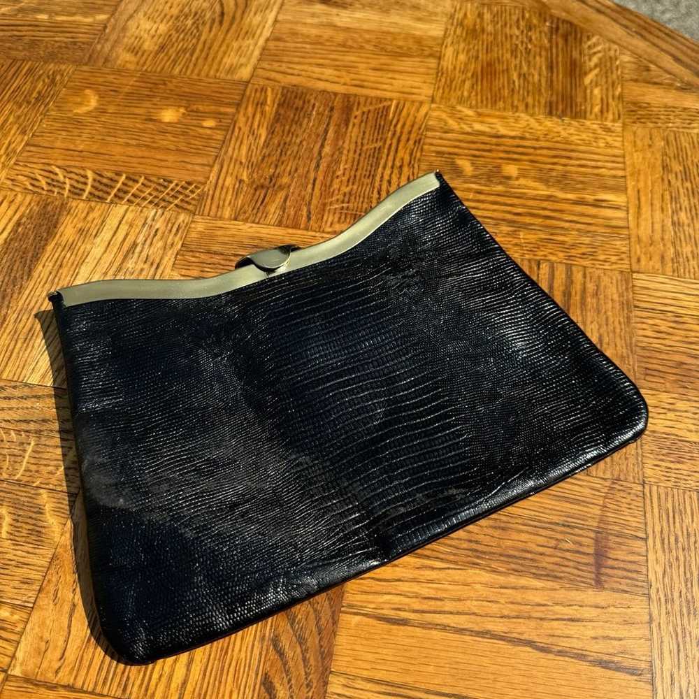 Vintage Leather Clutch Snakeskin - image 2