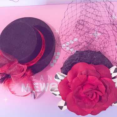 2 Lolita Hat Lot Alice in Wonderland - image 1