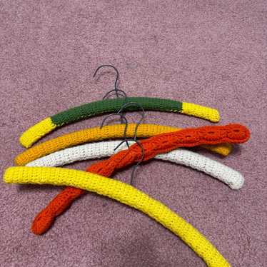 Vintage Lot of 15 MULTICOLORED Crochet Clothes Clothing Hangers - outlet vintage clothing hanger, crochet clothes hanger, rainbow crochet hanger