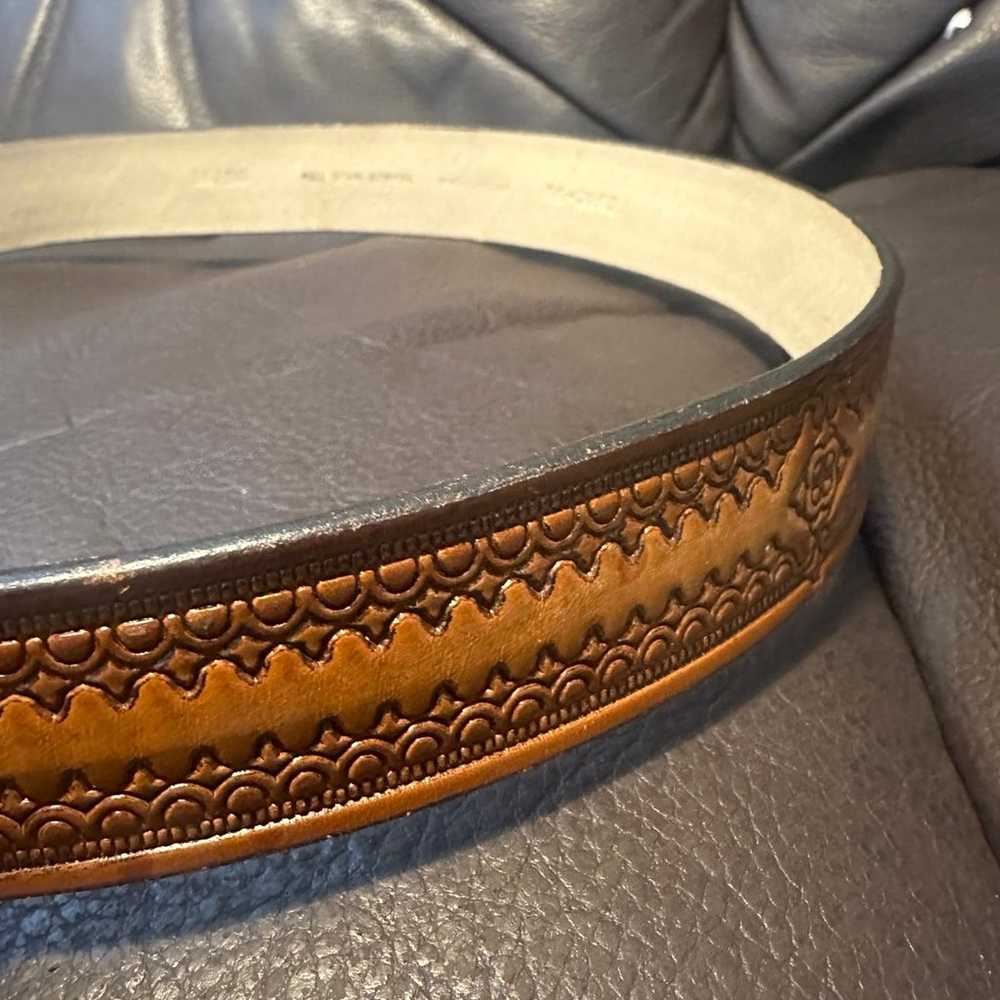 Vintage hand made hand carved Leather full grain … - image 4