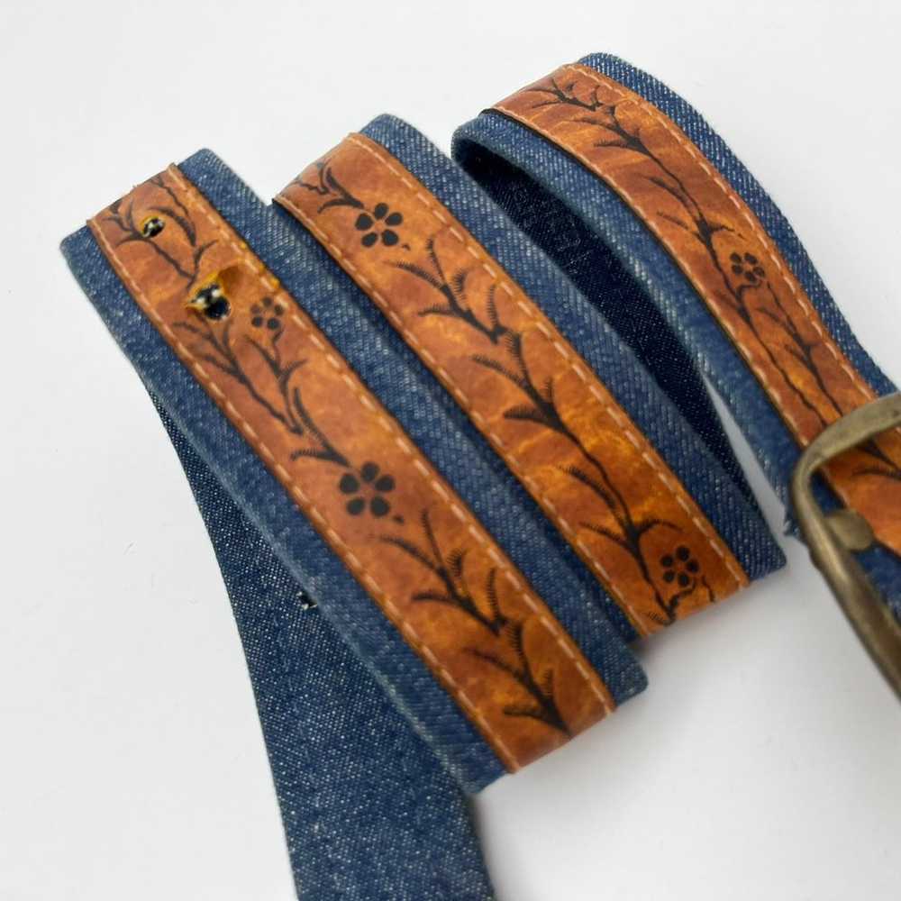 Women’s Vintage 90’s Floral Denim Belt - image 2