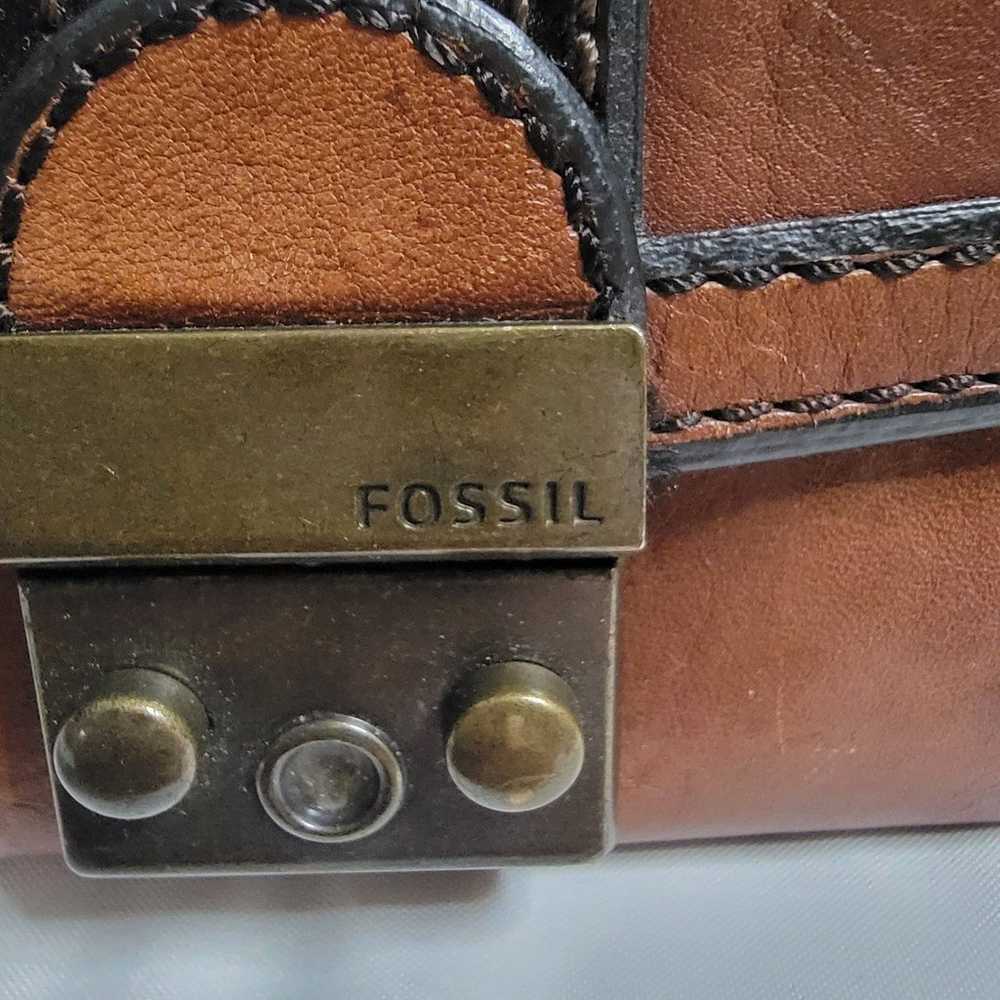 FOSSIL Vintage Reissue Push Lock Wallet Clutch Br… - image 2