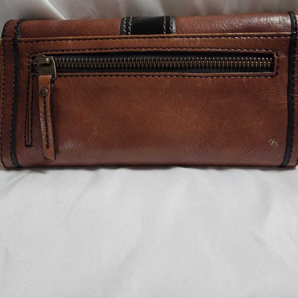 FOSSIL Vintage Reissue Push Lock Wallet Clutch Br… - image 8