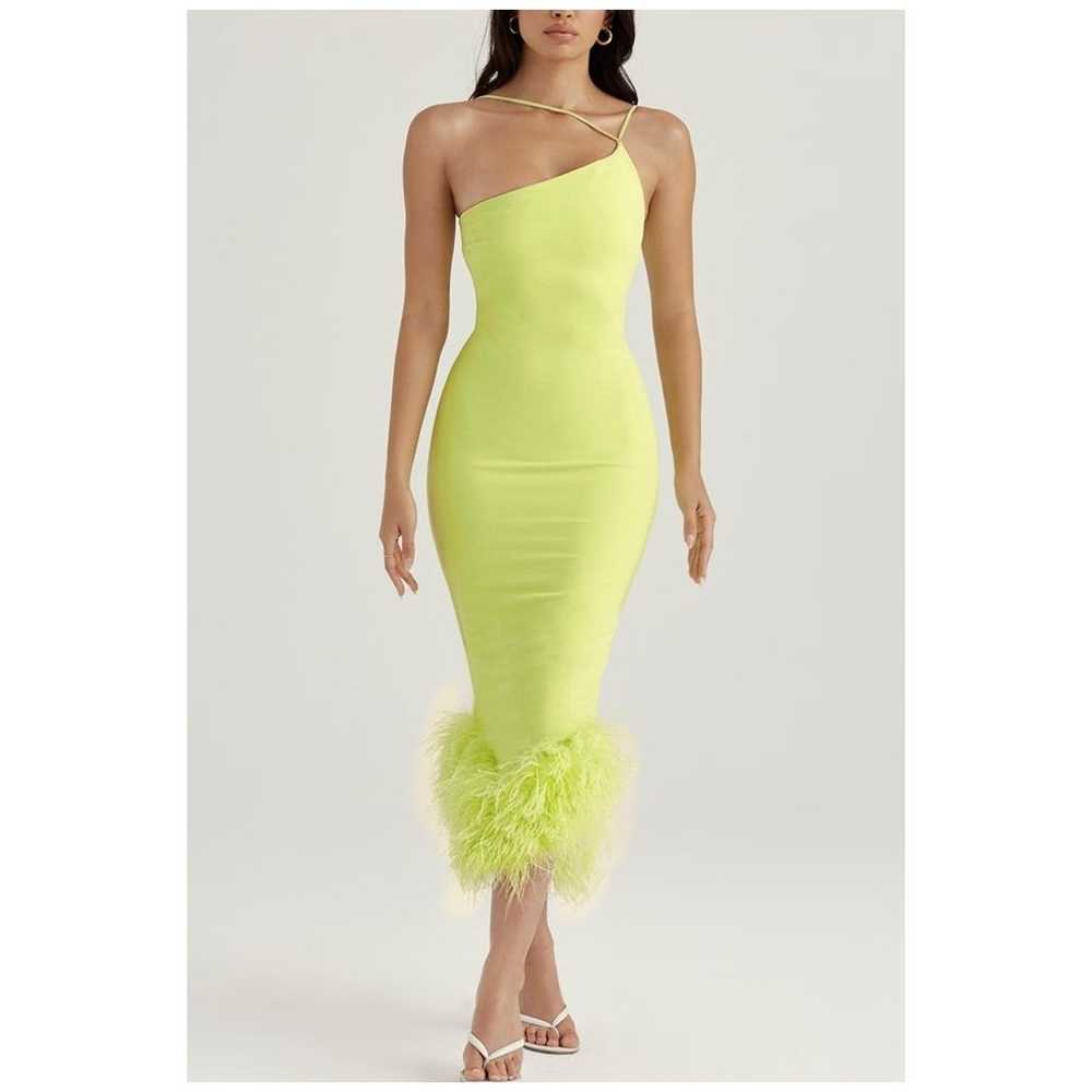 House of Cb Alessia Lime Midi Dress Size S Small - image 2