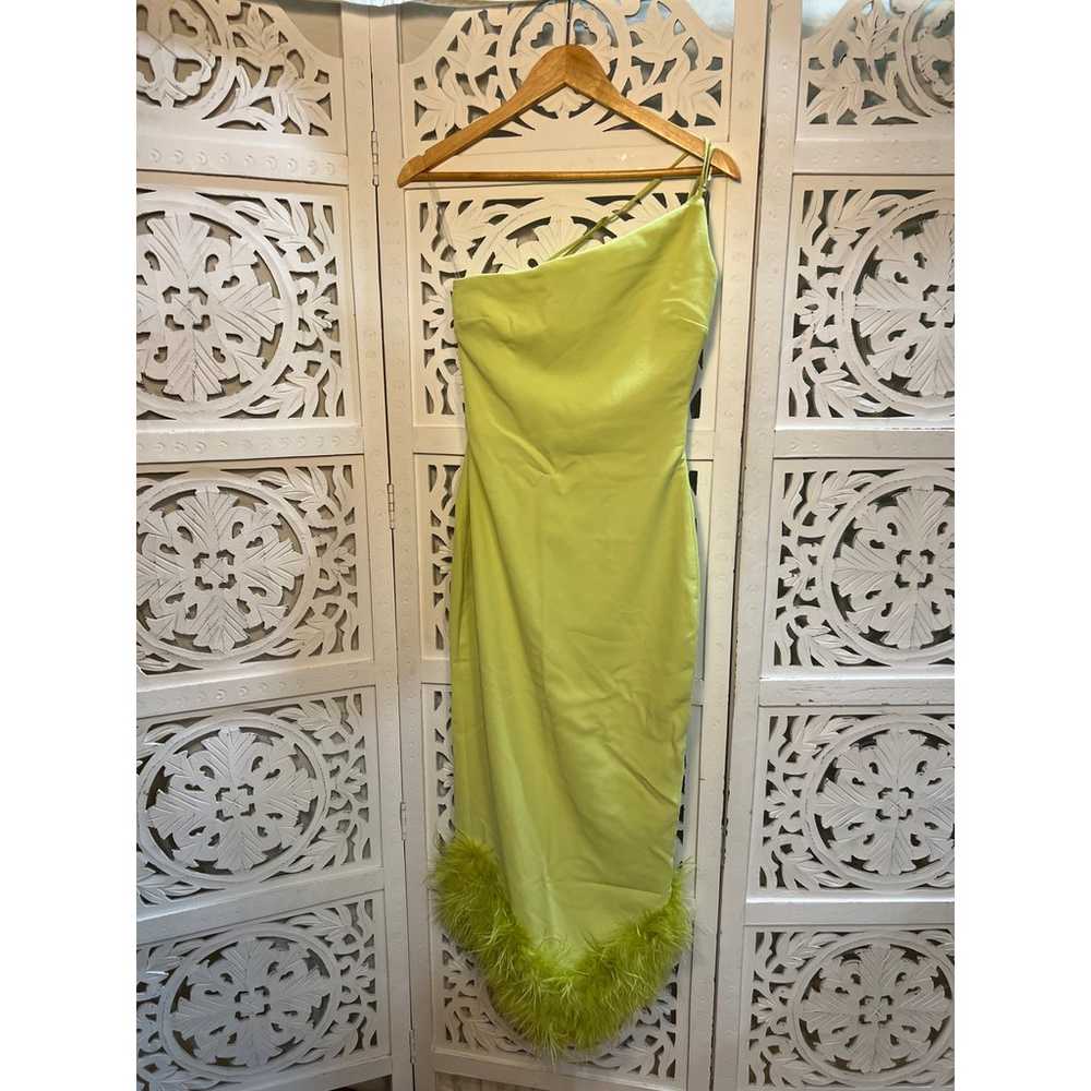 House of Cb Alessia Lime Midi Dress Size S Small - image 5