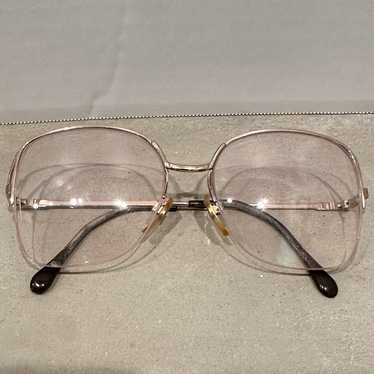 Vintage Luxottica Ceres Silver Tone Metal Half-Rim