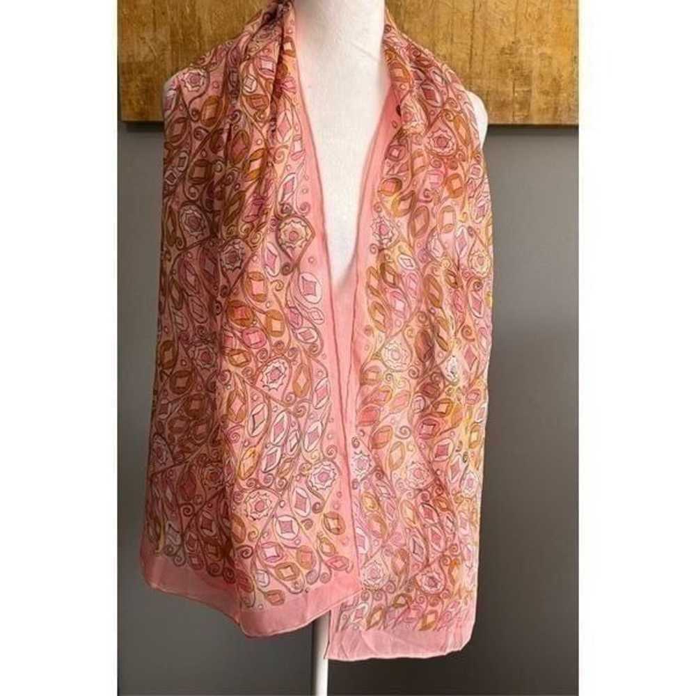 Tanner  Vintage Pink Silk Scarf - image 10