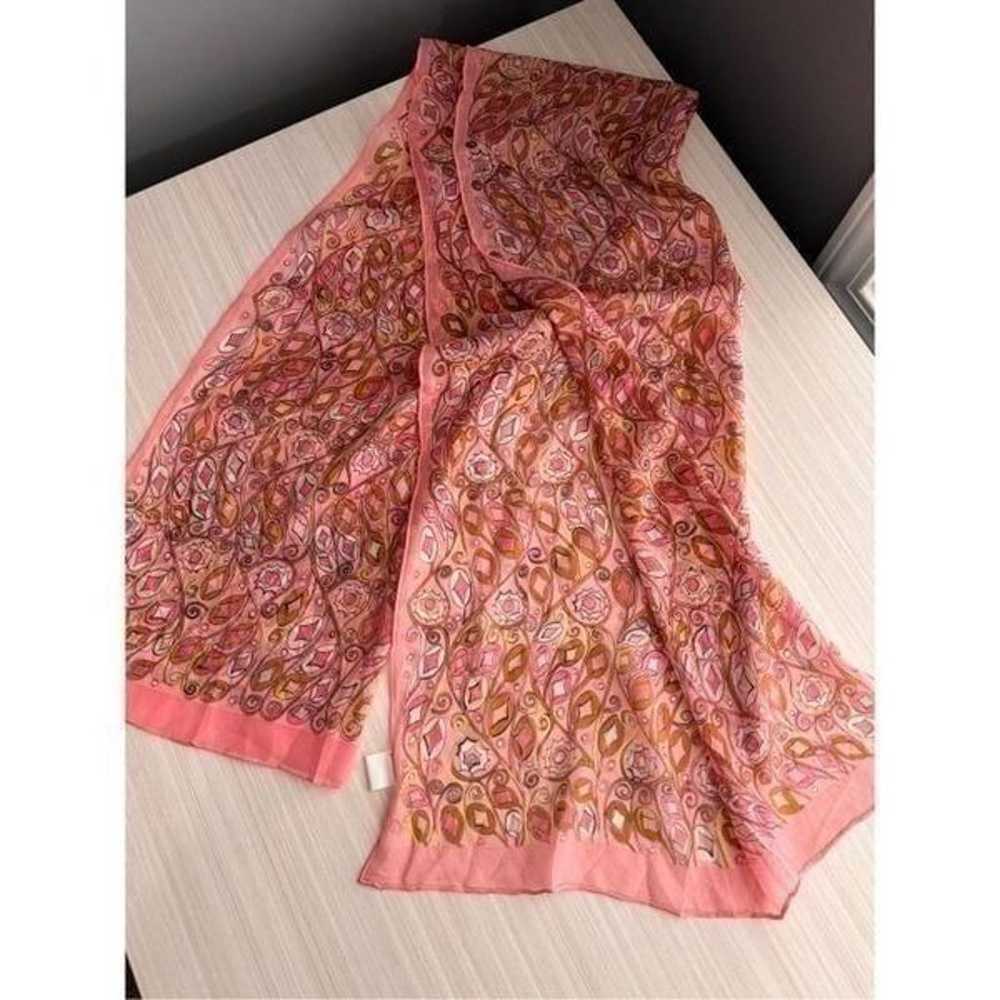 Tanner  Vintage Pink Silk Scarf - image 12