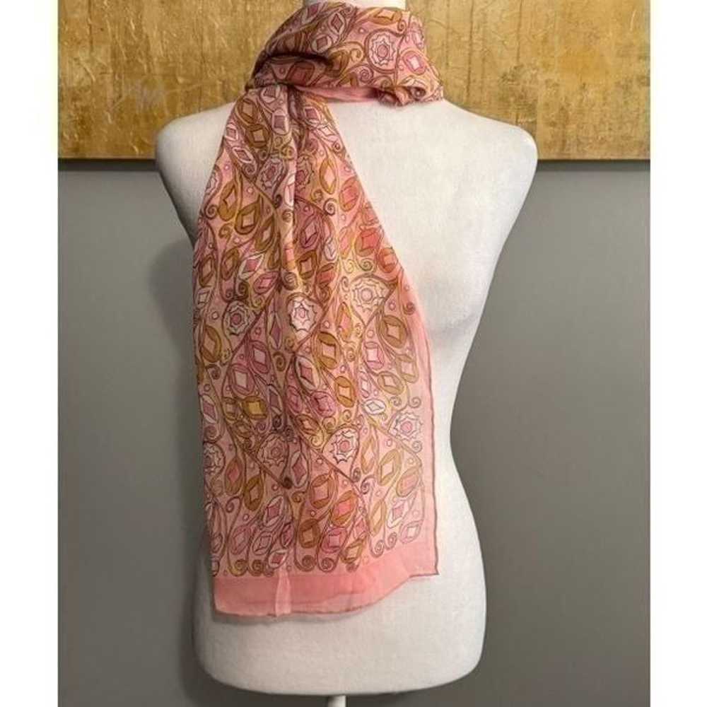 Tanner  Vintage Pink Silk Scarf - image 4