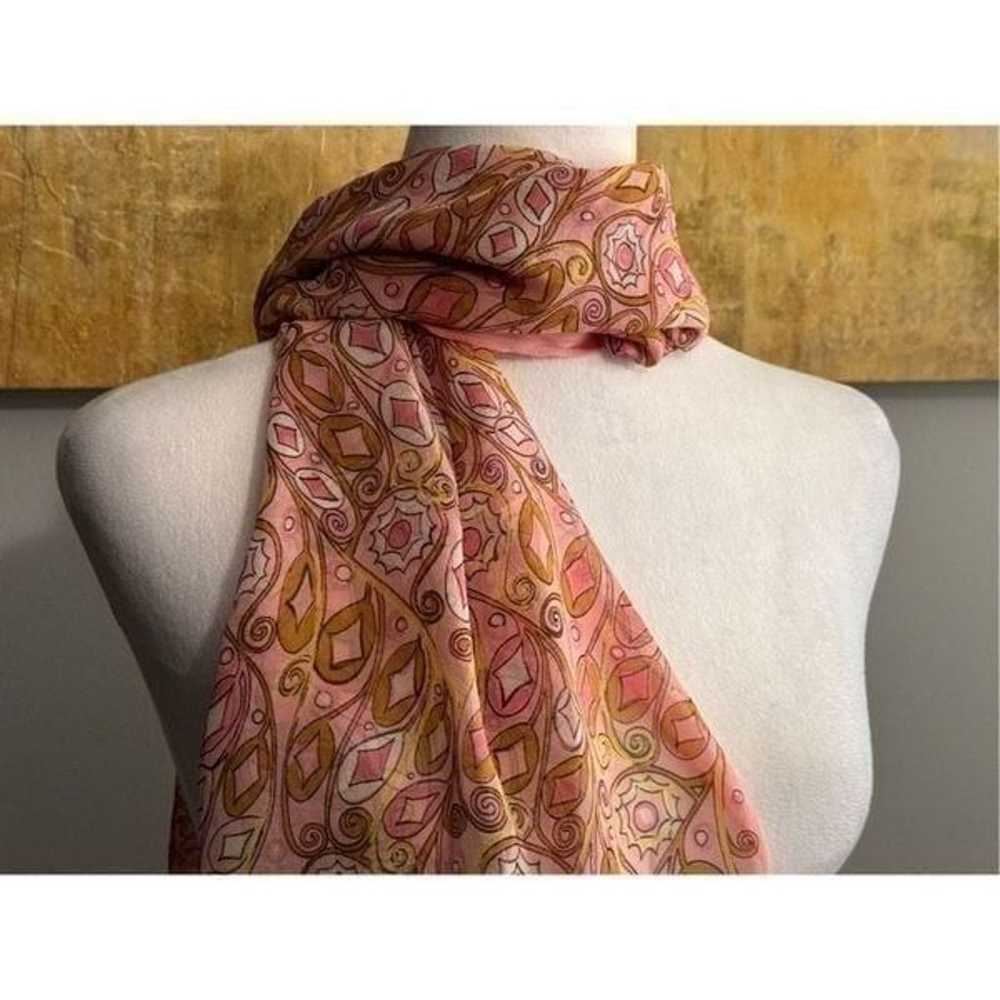 Tanner  Vintage Pink Silk Scarf - image 5