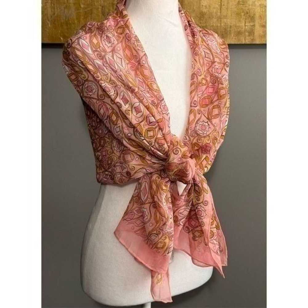 Tanner  Vintage Pink Silk Scarf - image 7