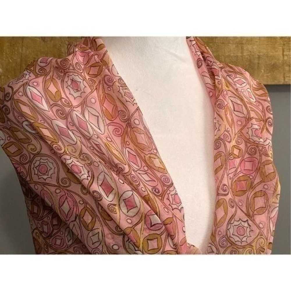 Tanner  Vintage Pink Silk Scarf - image 8