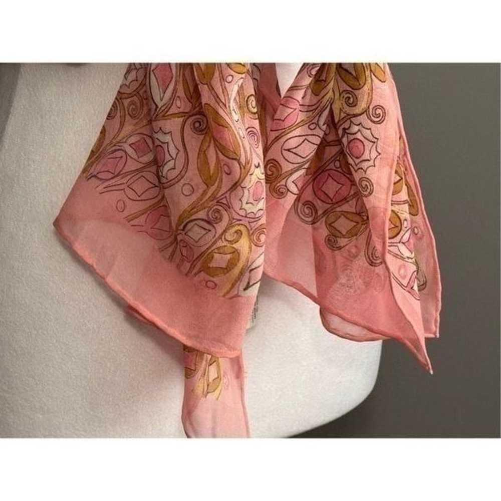 Tanner  Vintage Pink Silk Scarf - image 9