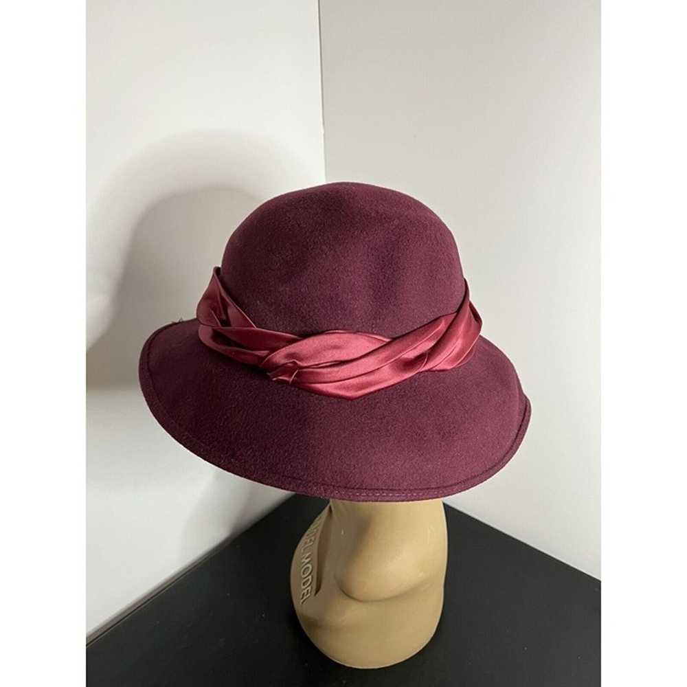 Vintage Michael Howard 100% Wool Red Hat Made in … - image 3