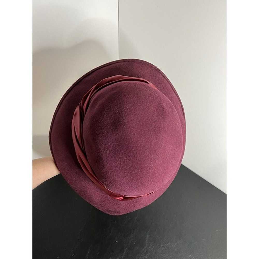 Vintage Michael Howard 100% Wool Red Hat Made in … - image 5