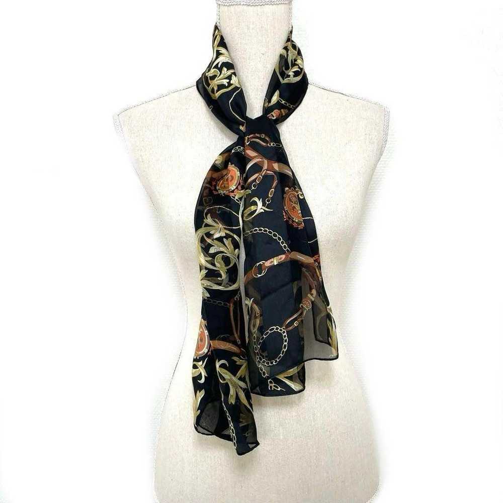 【Silk Scarf】Made in Japan, 100% silk, Border, She… - image 3