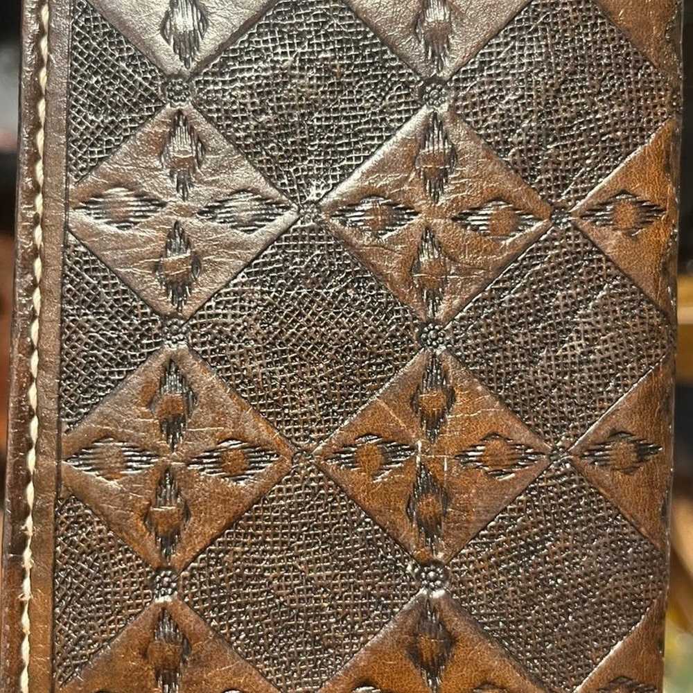 Vintage custom-made brown leather custom-made wel… - image 2