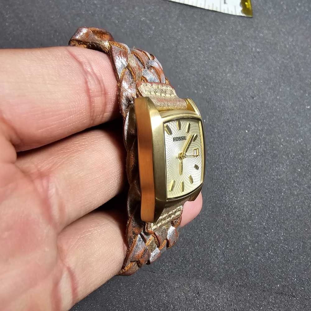 Vintage Fossil Ladies Quartz Watch Gold Tone Date… - image 5