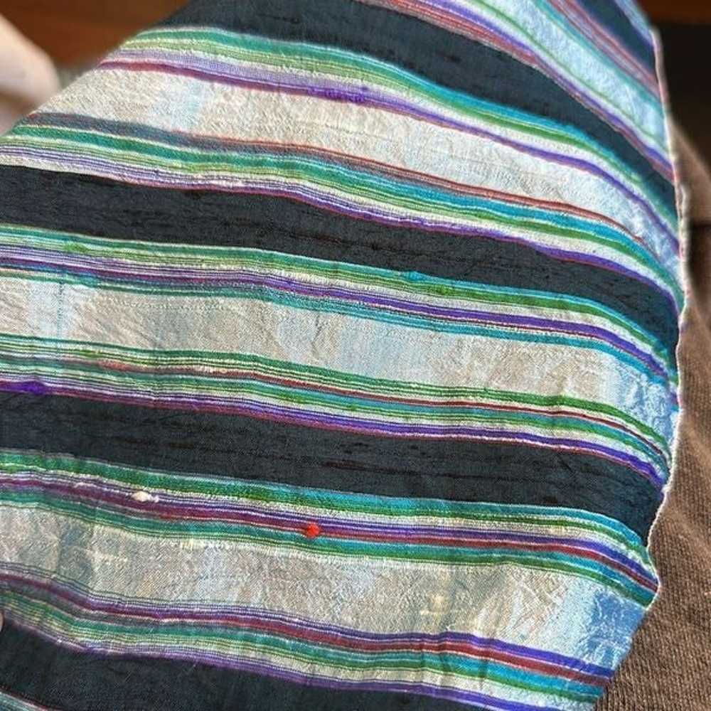 Striped light blue, purple, green, red & navy blu… - image 7