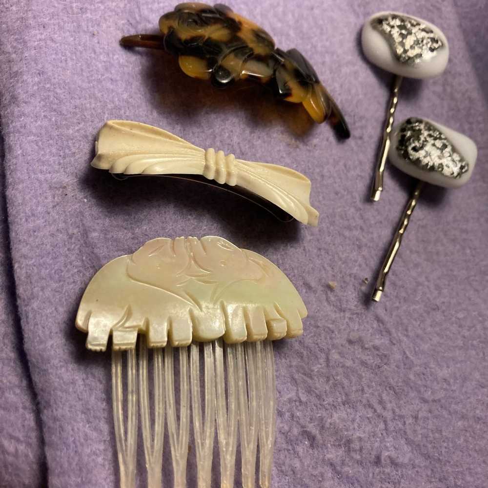 A lot of 5 vintage hair accessories - image 4