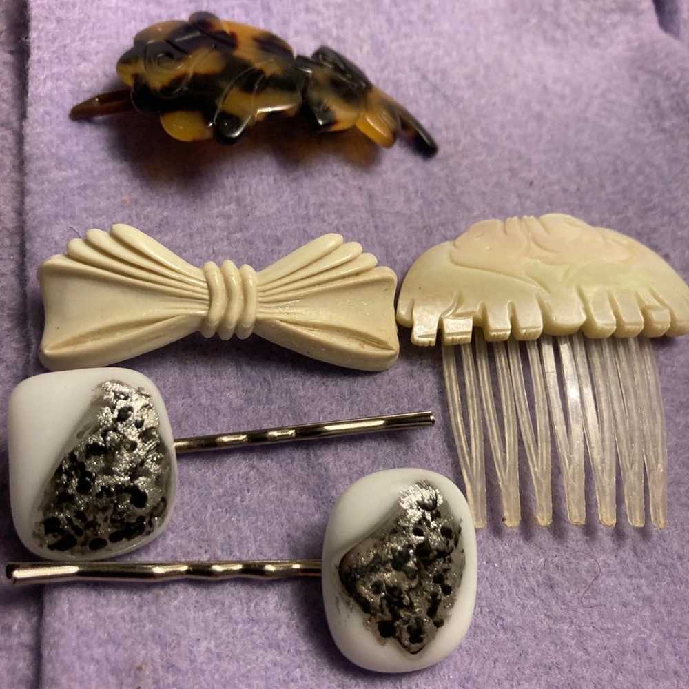 A lot of 5 vintage hair accessories - image 5