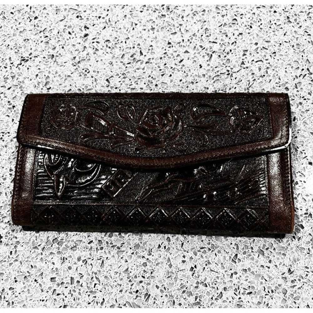 Vintage New Nwot Mexican Hand-Tooled Genuine Leat… - image 1