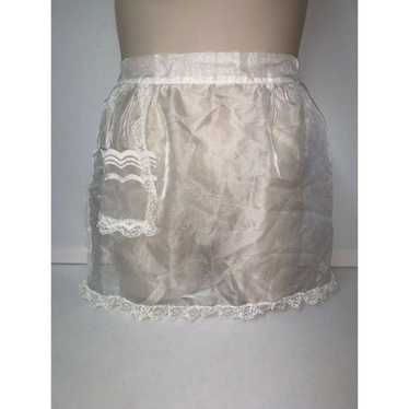 Vintage Apron Sheer White with Lace