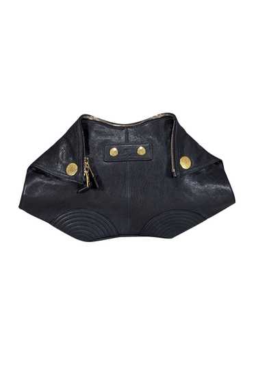 Alexander McQueen - Black Leather Manta Clutch Bag