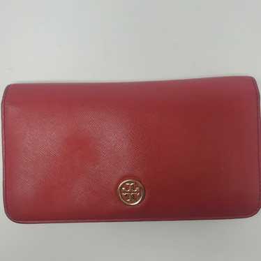 Tory Burch Rouge Red Robinson Envelope Wallet