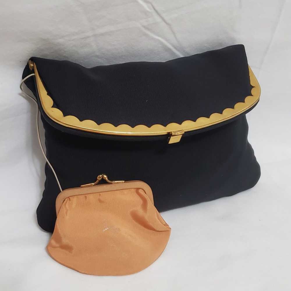 Vintage 1950's Foldover Clutch & Kisslock Coin Pu… - image 1